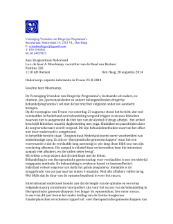 Brief aan Zorginstituut Nederland namens de Vereniging Vrienden