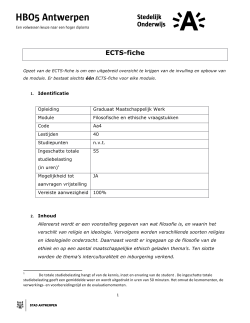 ECTS-fiche - Stedelijk Onderwijs