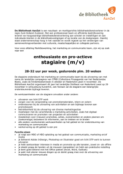 stagiaire (m/v) - de Bibliotheek AanZet
