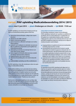 folder cursus PIAF opleiding Medicatiebeoordeling