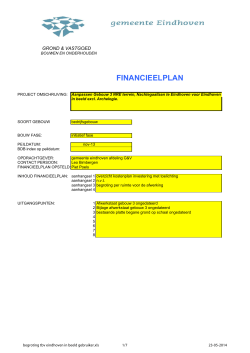 Bijlage 3: Financieel plan Aanpassen Gebouw 3 NRE terrein