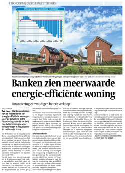 Banken zien meerwaarde energie-efficiënte woning