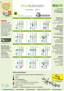 Afvalkalender 2015 Leersum - Gemeente Utrechtse Heuvelrug