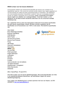 IREKS is klaar voor het nieuwe etiketteren! Consumenten hebben