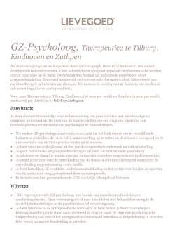 GZ-Psycholoog, Therapeutica te Tilburg, Eindhoven en