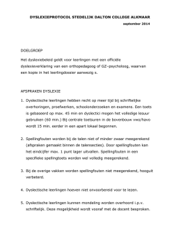 dyslexiebeleid - Stedelijk Dalton College Alkmaar