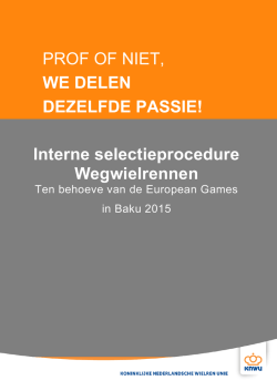 Interne selectieprocedure Wegwielrennen