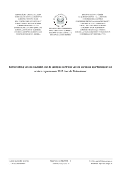 Samenvatting van de resultaten van de jaarlijkse controles van de