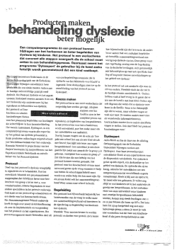 Producten maken behandeling dyslexie beter mogelijk. Uitleg, 16