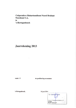 Jaarrekening 2013 - Huisartsenpost HOV