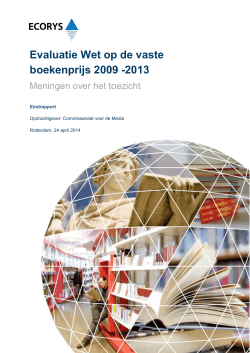 Evaluatie Wet op de vaste boekenprijs 2009 -2013