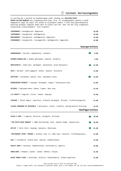 dinerkaart - Restaurant Pearl