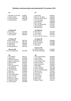 Definitieve deelnemerslijst (versie 14-11-2014)