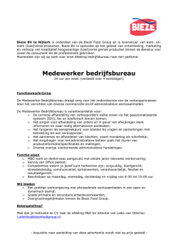Medewerker Bedrijfsbureau Bieze 24 uur