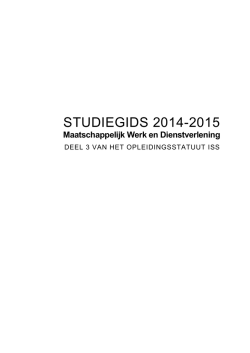 Studiegids Maatschappelijk Werk en Dienstverlening 2014-2015