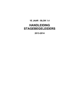 HANDLEIDING STAGEBEGELEIDERS