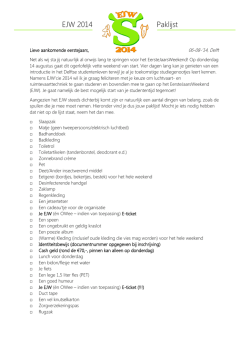 EJW 2014 Paklijst