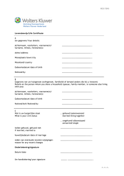 NED/ENG z.o.z. Levensbewijs/Life Certificate A Uw gegevens/Your