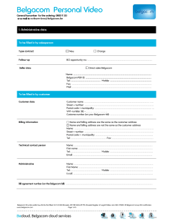 Belgacom Personal Video Order Form Direct Sales (Eng)