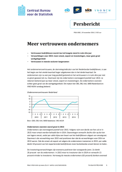 Persbericht Meer vertrouwen ondernemers