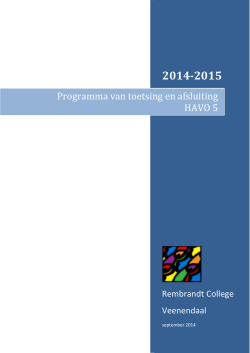 HAVO5 PTA 2014-2015 - Rembrandt College