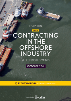 CONTRACTING IN THE OFFSHORE INDUSTRY