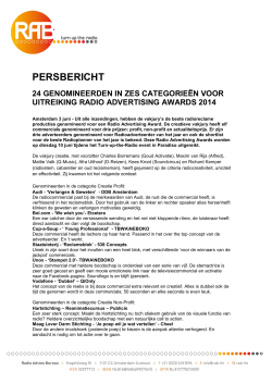 Genomineerden Radio Advertising Awards vakjury bekend
