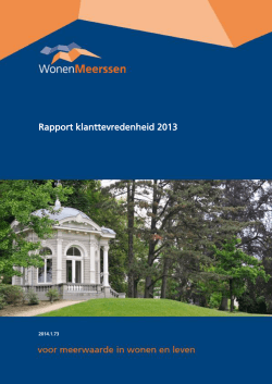 Rapport klanttevredenheid 2013