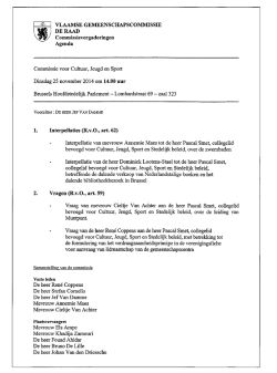 Agenda - De Raad van de Vlaamse Gemeenschapscommissie