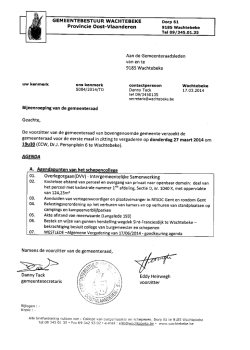 agenda 27 maart 2014 - Gemeente Wachtebeke