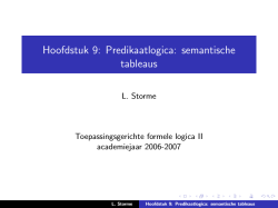 Hoofdstuk 9: Predikaatlogica: semantische tableaus