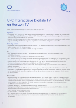 Specifieke voorwaarden UPC Digitale TV/Horizon