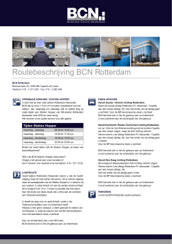 Routebeschrijving BCN Rotterdam
