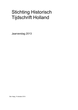 Jaarverslag 2013 - Holland Historisch Tijdschrift