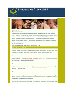 Nieuwsbrief 24/2014 - Vlaamse Organisatie van Vroedvrouwen.