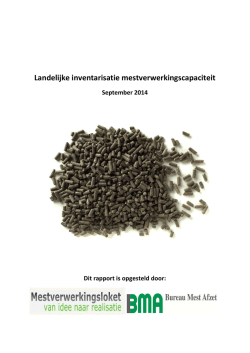 Landelijke inventarisatie mestverwerkingscapaciteit