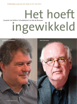 | Interview | Jaap van der Spek en Eric van Eck | Gesprek met Willem