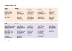 indeling trainingen najaar 2014