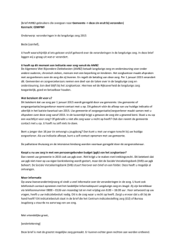 [brief AWBZ-gebruikers die overgaan naar