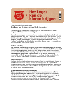 Het Leger kan de kleren krijgen! Ook die van jou?