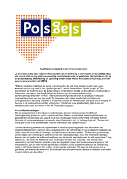Je doet een audit, daar rollen verbeterpunten uit en die