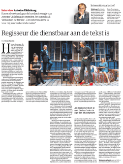 Regisseur die dienstbaar aan de tekst is