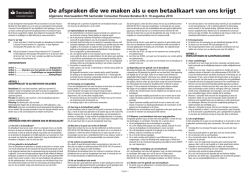 De afspraken die we maken als u een betaalkaart