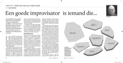 Een goede improvisator is iemand die