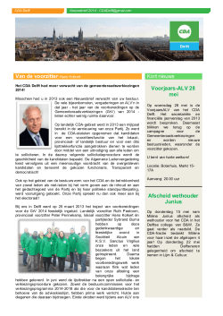 Nieuwsbrief CDA Delft 2014