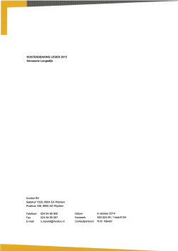 IS Cat D03a Kostendekking leges 2015 rapport Involon