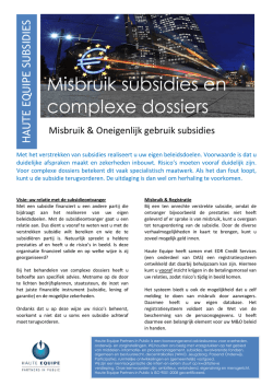 Hoe voorkomt u misbruik bij subsidies?