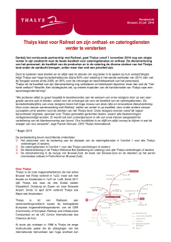 Thalys kiest voor Railrest om zijn onthaal- en