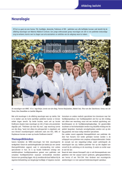 Maatschap neurologie MMC - M&aacute;xima Medisch Centrum