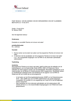 Evaluatie en vooruitblik Ruimte om te leven met